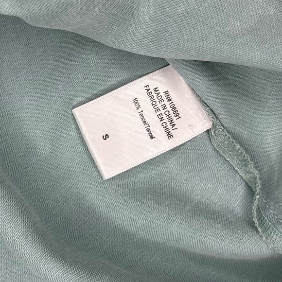 Young Fabulous & Broke Sage Long Sleeve Oversized Button Flowy Tencel Shirt S - Picture 6 of 9